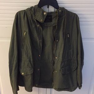 Green army utility anorak jacket